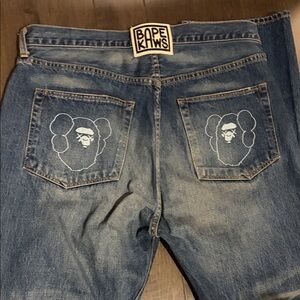 Bape x Kaws Fit Jeans with Graphic Pockets XL